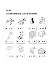 English worksheet: Circle the letter