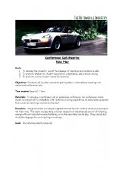 English Worksheet: Conference Call Roleplay
