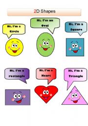 English Worksheet: 2D Shapes