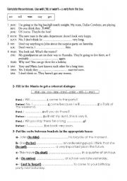 English Worksheet: a test about the future tense