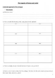 English Worksheet: The prologue of 