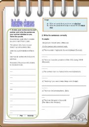 English Worksheet: Relative clauses