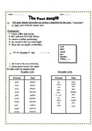 English worksheet: The Past Simple