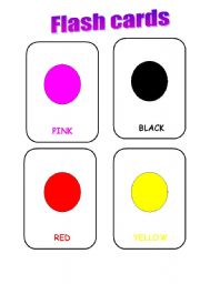 English worksheet: Flash Cards - Colours