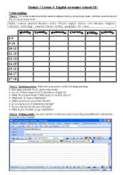 English Worksheet: english secondary schools 3