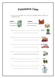 English Worksheet: Possessive case 