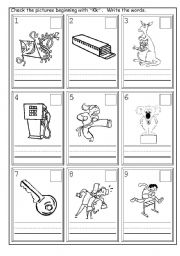 English worksheet: Phonics Gg