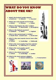 English Worksheet: uk quiz