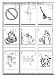 English worksheet: Phonics Mm