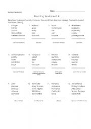 English worksheet: reading for adults