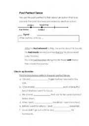 English worksheet: Past Perfect Tense