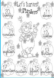 English Worksheet: numbers from 11 to 20