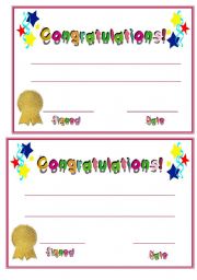 English Worksheet: Certificate