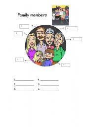 English Worksheet: family members