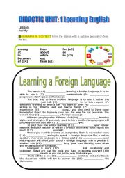 English Worksheet: Learning English prepositions
