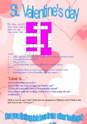 English Worksheet: St. Valentines day. 