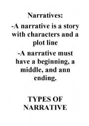 English Worksheet: Narratives brief introduction