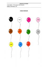 English Worksheet: colours 