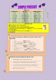 English worksheet: Simple Present