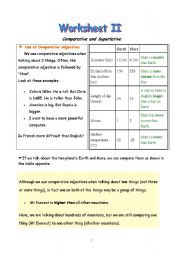 English Worksheet: comparatives and superlatives worksheet