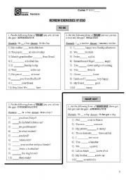 English Worksheet: Review 1ESO Grammar