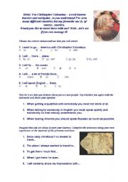 English worksheet: Travelling with Columbus - Game, Reading comprehension, general vocabulary test