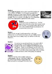 English Worksheet: Mood-o-Meter Answer Sheet