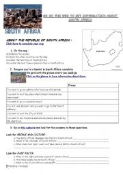 Webquest South Africa (geography/flag/history)