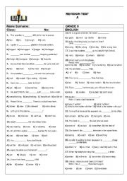 English Worksheet: A Pre-Intermediate Revision Test for The Beginning of an Intermediate Course