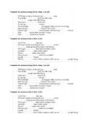 English Worksheet: Quantifiers