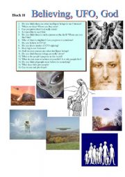 English Worksheet: Block 10 Believing UFO God