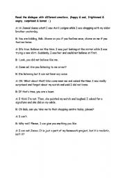 English worksheet: Exercises to teach emotions