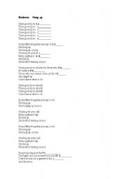 English worksheet: SONG: HUNG UP BY MADONNA