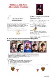 English Worksheet: Charlie and the Chocolate Factory (2005) Students Worksheet