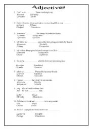 English Worksheet: Describing Personality Multiple Choice 