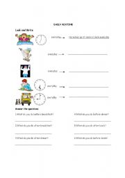 English worksheet: Daily Routine