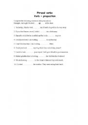 English worksheet: phrasal verps, task