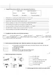 English worksheet: exercises grade 6