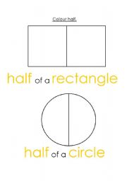 English Worksheet: fractions (Half)