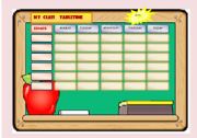 English Worksheet: Class timetable