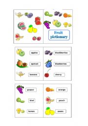 English Worksheet: FRUIT PICTIONARY MINI BOOK (plus bw version)