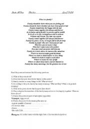 English Worksheet: Poem
