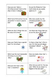 English Worksheet: Speaking Cards - a warm up exercise after the holidays (Part2)