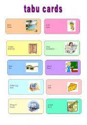 English Worksheet: TABU CARDS (2/3)