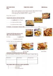 English worksheet: food