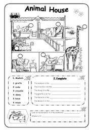 English Worksheet: PARTS OF THE HOUSE - B&W