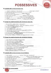 English Worksheet: POSSESSIVES