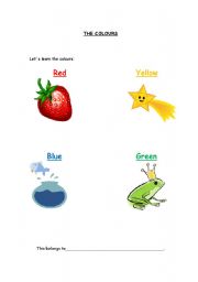 English Worksheet: Colours 2