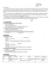 English worksheet: reading-comp_language_writing