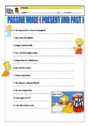 English Worksheet: Passive voice ( present and past)